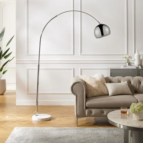 Luna Silver Arc Floor Lamp