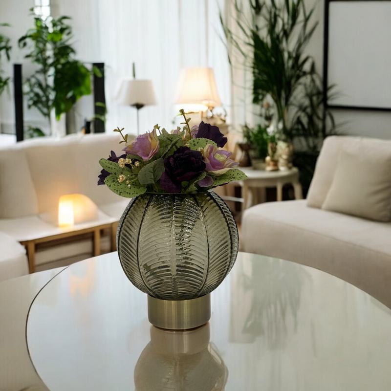 Slate Elegance Grey Glass Vase