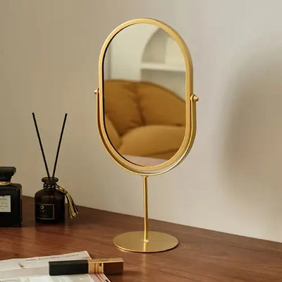 Elegant Gold Oval Table Mirror