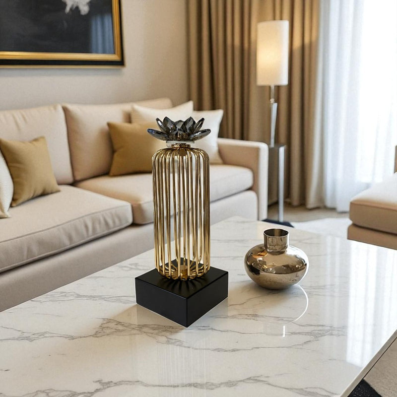 Golden Lotus Crystal Tower Stand