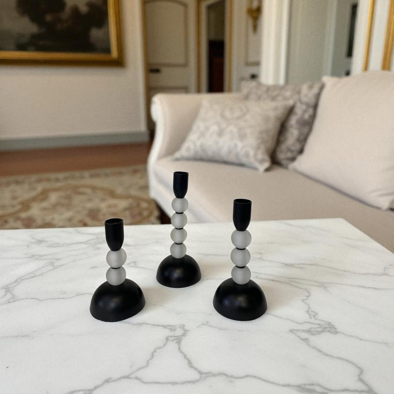 The Plunger Frosted Candle Stand Trio
