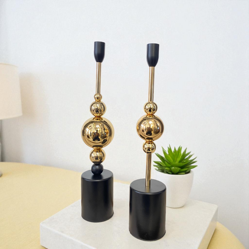 Elysian Gold Candle Stands Set