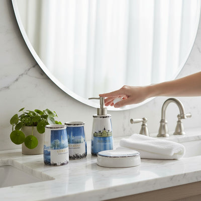 Azure Horizon Ceramic Bath Set