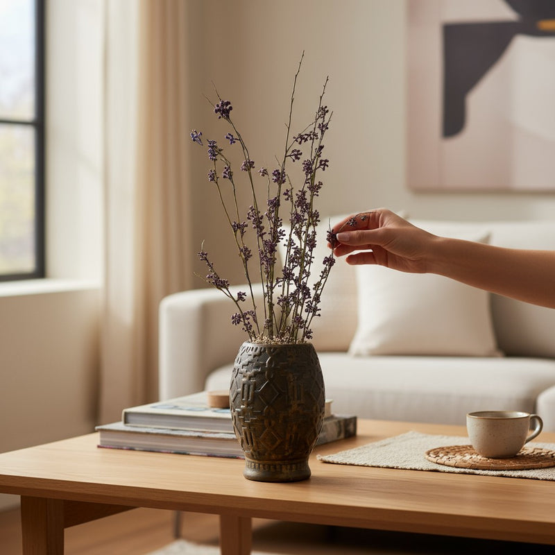 Eternal Grace Floral Ceramic Vase