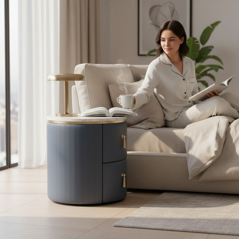 SkyBlue Luxe Marble Top Side Table