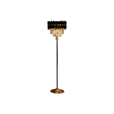Noir Éclat Modern Crystal Black Floor Lamp