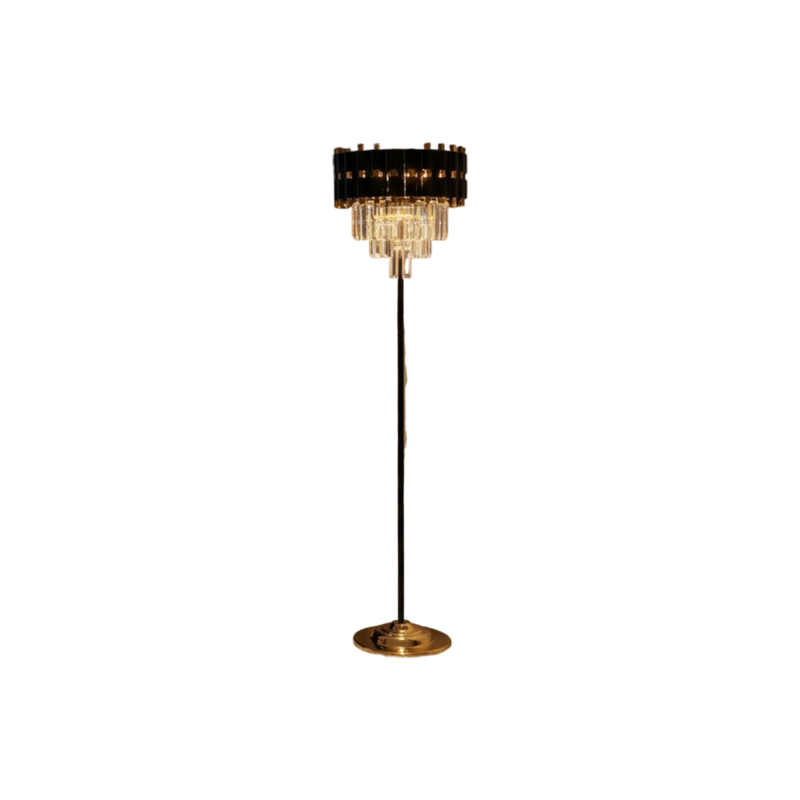 Noir Éclat Modern Crystal Black Floor Lamp