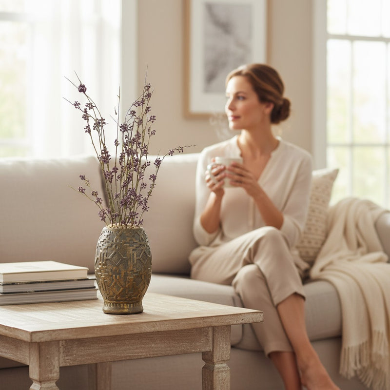 Eternal Grace Floral Ceramic Vase