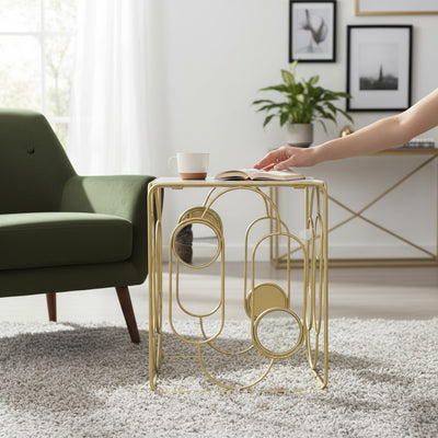 Aurora Metallic Side Coffee Table