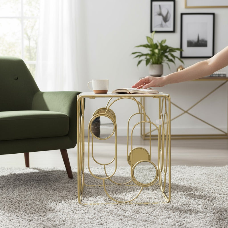 Aurora Metallic Side Coffee Table