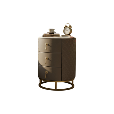 LuxeMarble 3-Drawer Side Table