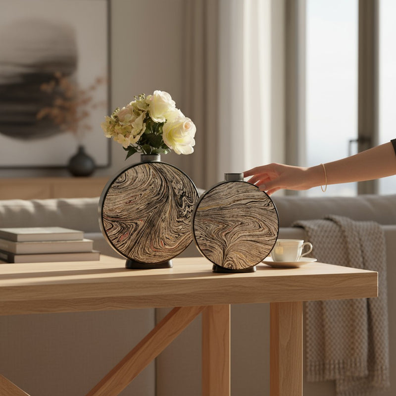 Amber Veil Handcrafted Vase