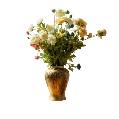 Crimson Aura Ceramic Floral Vase