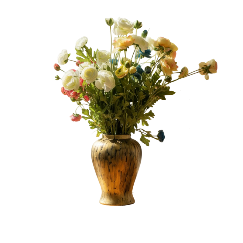 Crimson Aura Ceramic Floral Vase