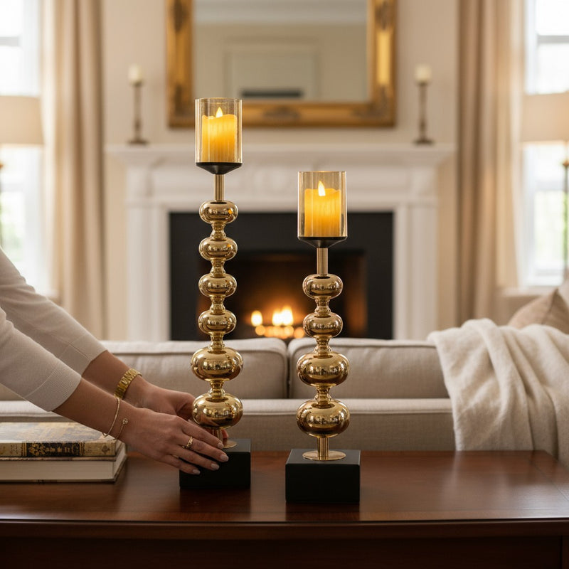 Luxe Modern Metallic Candle Stand