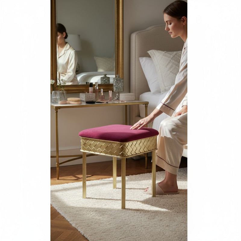 Elegant Modern Red Velvet Couch