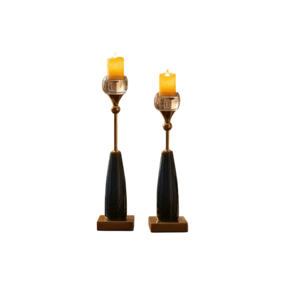 Crystal Crest Vintage Marble and Metallic  Candle Stand