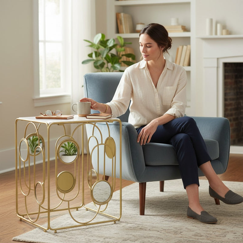 Aurora Metallic Side Coffee Table