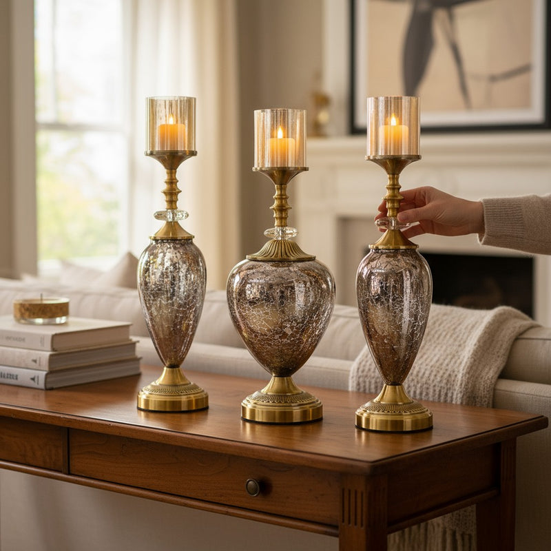 Mosaic Baroque Luxe Candle Holders