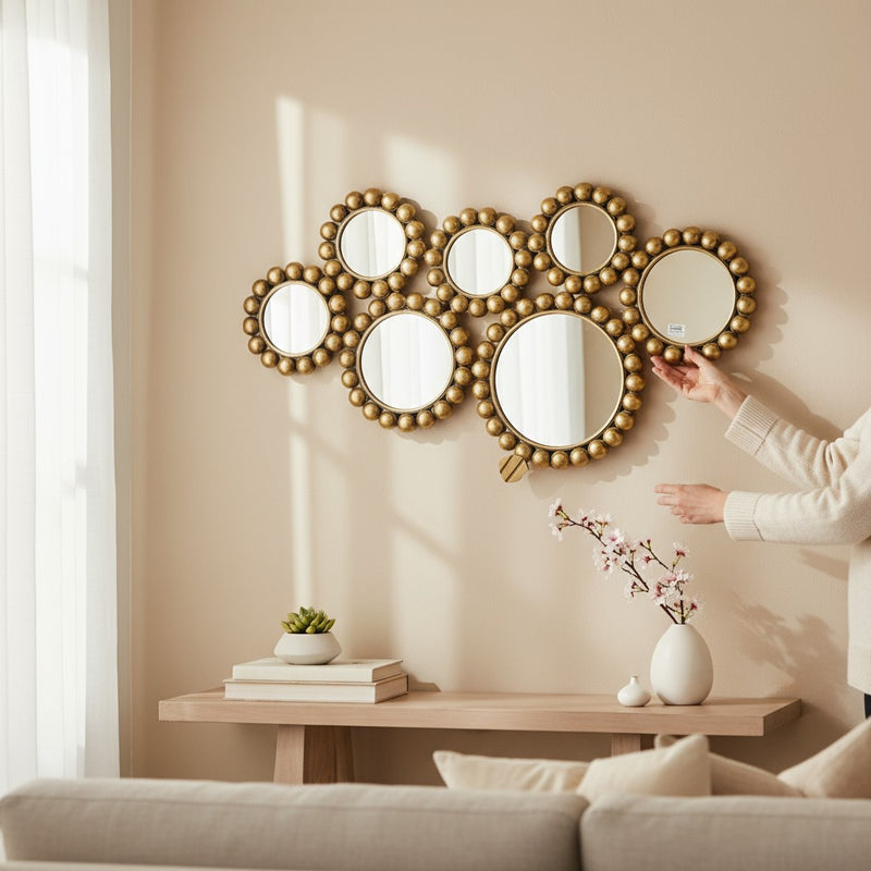 Golden Mirage Surcle Style Wall Mirror
