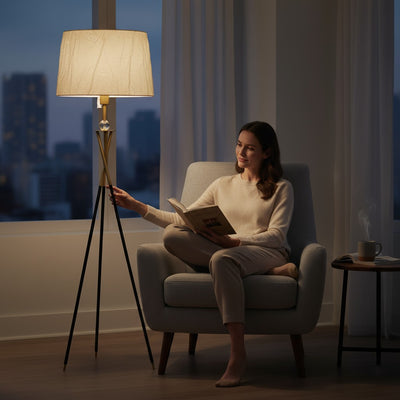 Lumis Arte Metallic Tripod Floor Lamp