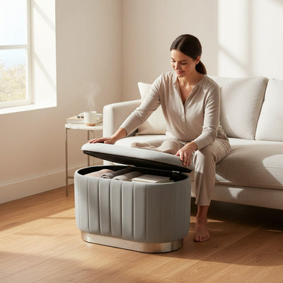 SilverVault Modern Velvet Storage Seater