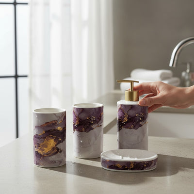 Aurora Amethyst Ceramic Bath Set