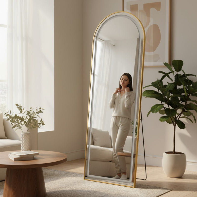 Modern Aluminium Full-Length Floor LED Mirror