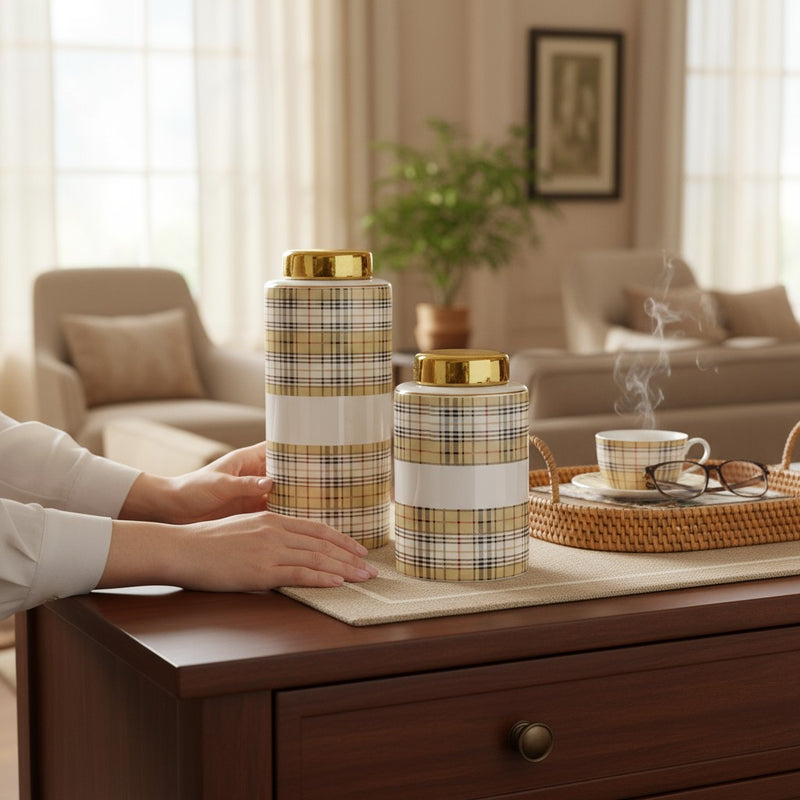 Honey Meadow Burberry Porcelain Candy Jars