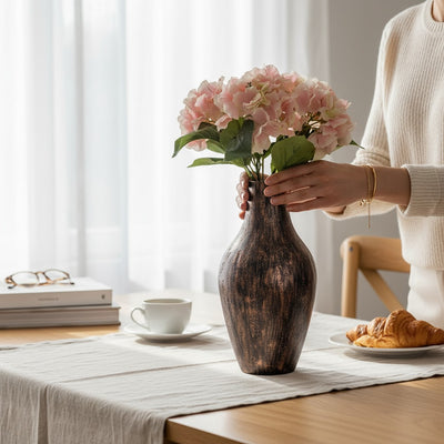 Golden Drift Ceramic Vase