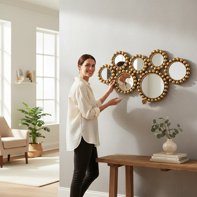 Golden Mirage Surcle Style Wall Mirror