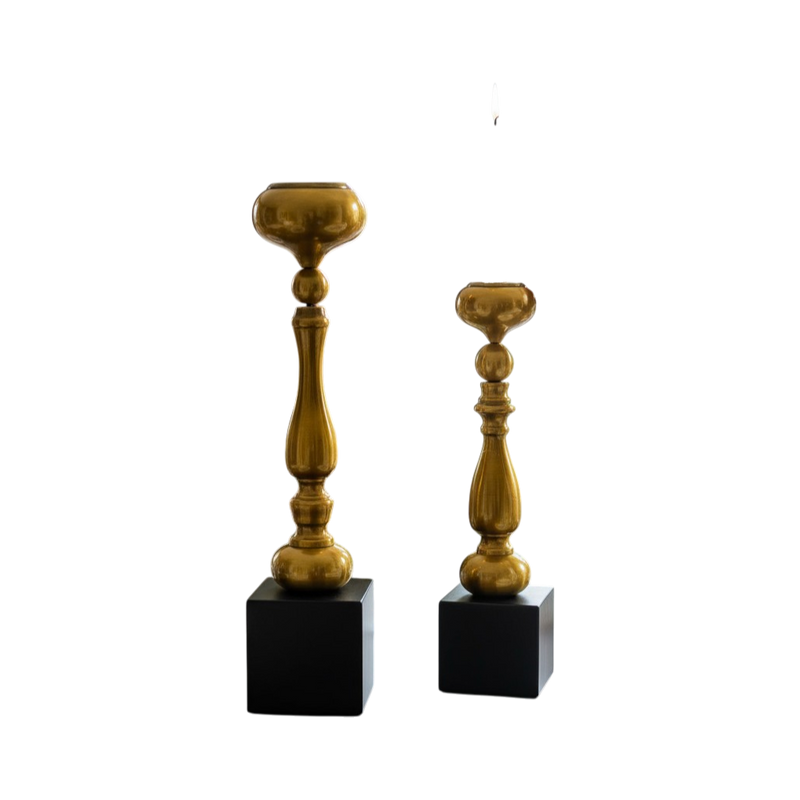 Aeris Sculpted Vintage Brass Candle Stand