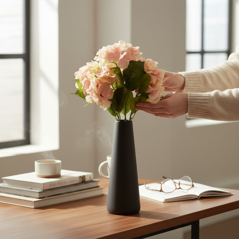 Black Horizon Ceramic Vase
