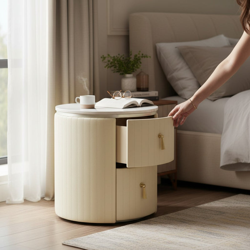 EleganceStone Marble Top Side Table