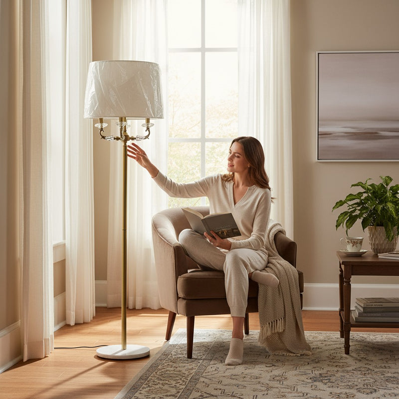 Elysian Glow Metallic Quad-Light Floor Lamp