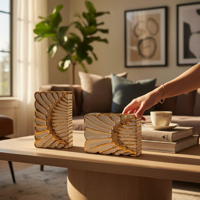 Opal Crest Ceramic Vase (Pair)