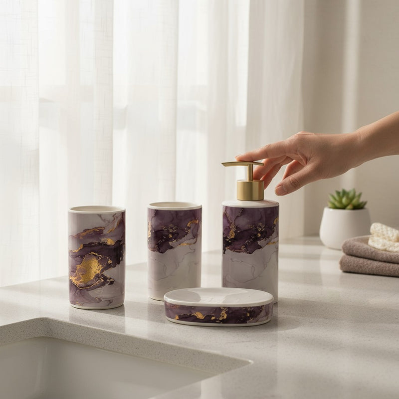Aurora Amethyst Ceramic Bath Set