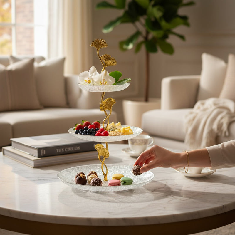 Bellavita Gold Éclat Tiered Display Platter