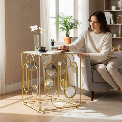 Aurora Metallic Side Coffee Table