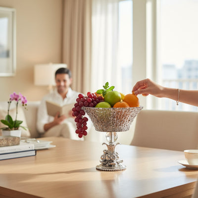Obsidian Luxe Modern Heavy Glass Grey Bowl