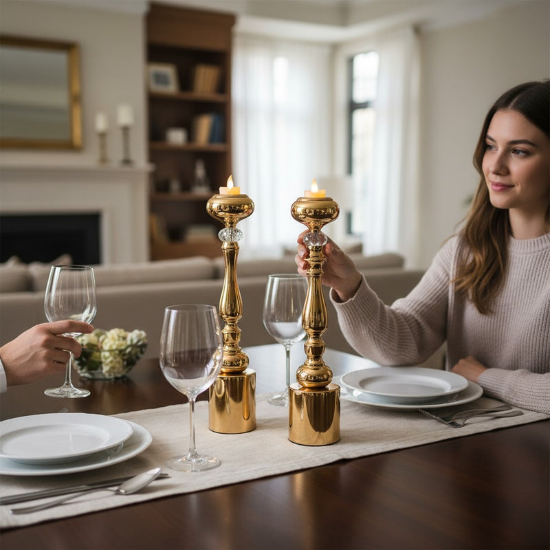 Modélo Contemporary Metallic Candle Holder