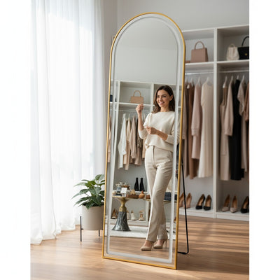 Modern Aluminium Full-Length Floor LED Mirror