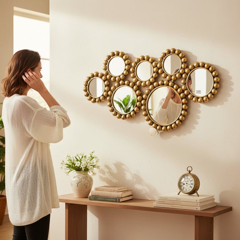 Golden Mirage Surcle Style Wall Mirror