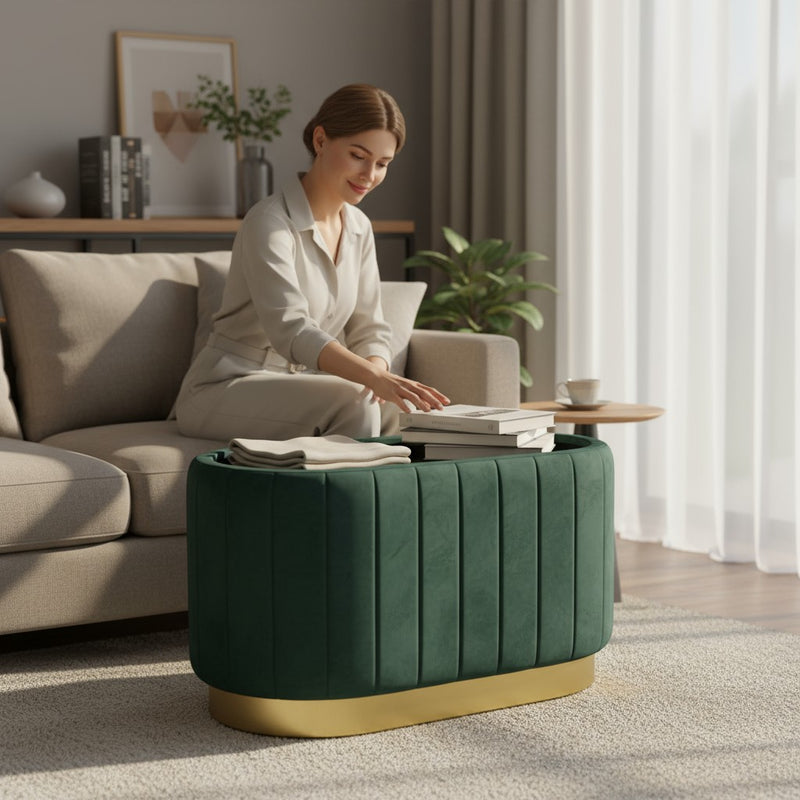 CleanStor Modern Velvet Storage Seater