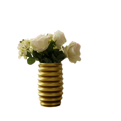 Verdant Haven Gold Ceramic Vase