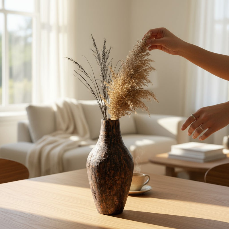 Golden Drift Ceramic Vase