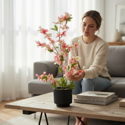 Amber Dusk Ceramic Floral Vase