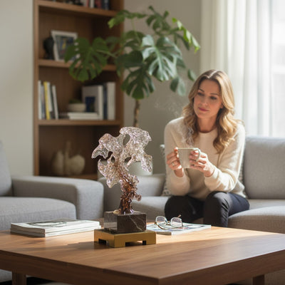 Vintage Brass Base Metallic Sculpture