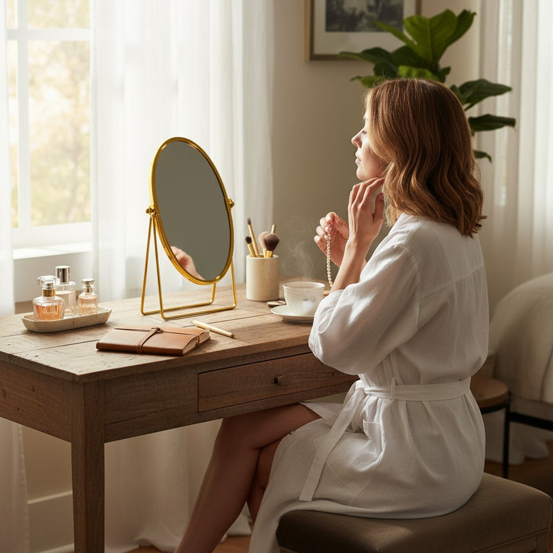 Aurelia Golden Glow Table Mirror