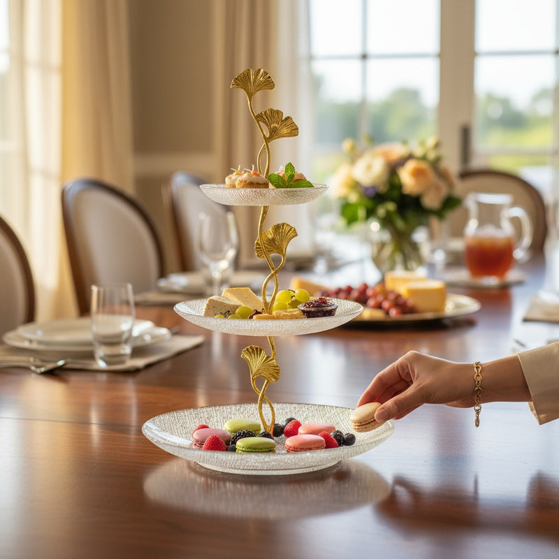 Bellavita Gold Éclat Tiered Display Platter